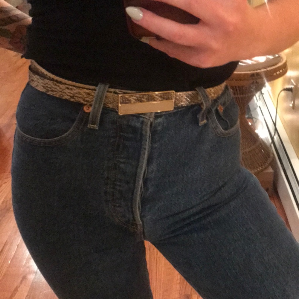 SALE- Calvin Klein snake skin leather belt